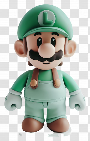 Luigi Mario - Green Themed Toyish Funny Ready Creation Transparent PNG