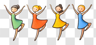 Dance Logo - Dancing Figures In Colorful Dresses Transparent PNG