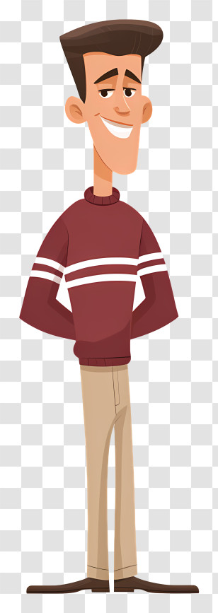 Jfk From Clone High - Tall Man In Maroon Sweater Transparent PNG