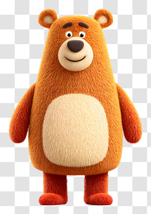 Bear Mascot - Brown Cartoon Bear Waving Transparent PNG