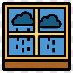 Window Rain - Rainy Window In Colorful Style Transparent PNG