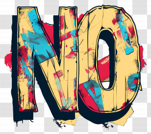 No Sign - Colorful Graffiti NO Text Transparent PNG