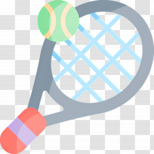 Tennis Racket - Colorful Tennis Racket And Ball Icon Transparent PNG