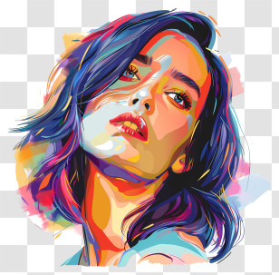Katy Perry - Vivid Colorful Artistic Woman Portrait Illustration Transparent PNG