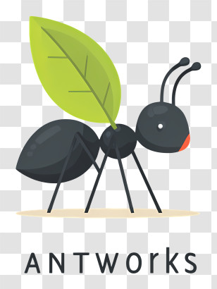 Antworks Logo - Ant Logo Carrying Leaf Transparent PNG