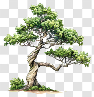 Juniper Tree - Beautiful Bonsai Tree With Twisted Trunk Transparent PNG