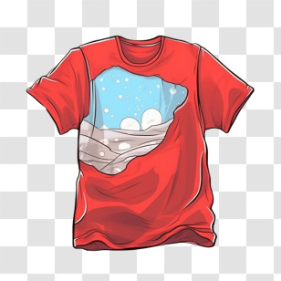 T Shirt
 - Red T-shirt With Snowy Design Transparent PNG