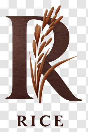 Rice Logo - Rice R Logo With Grains Transparent PNG