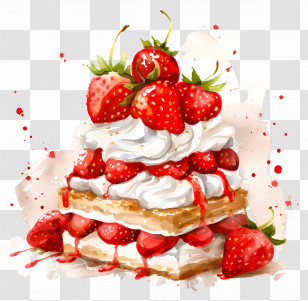 Strawberry Shortcake - Delicious Strawberry Shortcake Dessert Transparent PNG
