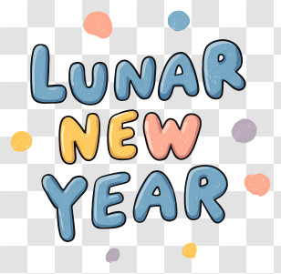 Lunar New Year - Colorful Lunar New Year Lettering Transparent PNG