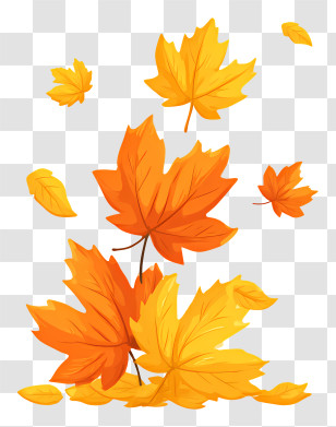 A Pile Of Maple Leaves - Falling Autumn Maple Leaves Transparent PNG