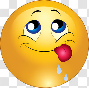 Emoji - Playful Emoji Drooling With Smile Transparent PNG
