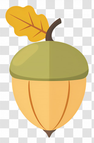 Acorn With Leaf - Acorn With Leaf Cartoon Transparent PNG