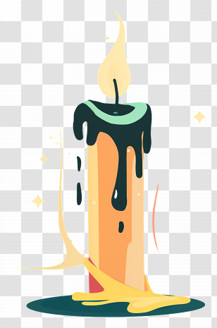 Candle - Burning Candle With Dripping Wax Transparent PNG