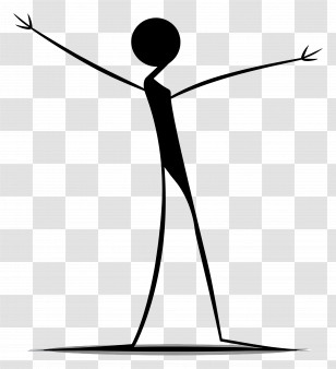 Stick Figure - Simple Black Stick Figure Illustration Transparent PNG