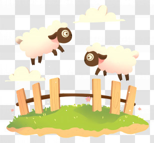 Sheep Jumping - Jumping Sheep In Pasture Transparent PNG