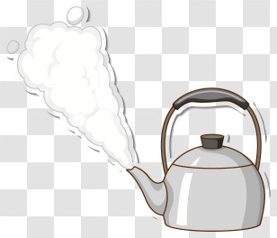 Teapot - Steaming Kettle In Kitchen Transparent PNG