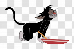 Butch Cat - Playful Black Cat Cartoon Character Transparent PNG