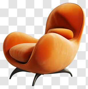 Modern Chair - Modern Orange Chair Transparent PNG
