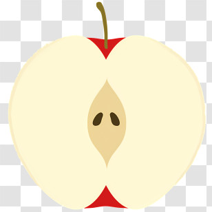 Icon - Apple Half Transparent PNG