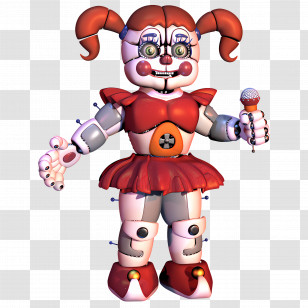 Circus Baby - Robot Clown With Microphone Transparent PNG
