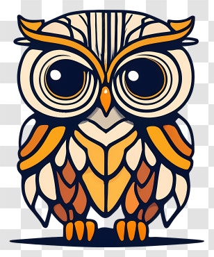 Stylized Owl - Stylized Owl Illustration Transparent PNG