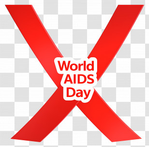 World Aids Day - World AIDS Day With Red Ribbon Symbol Transparent PNG