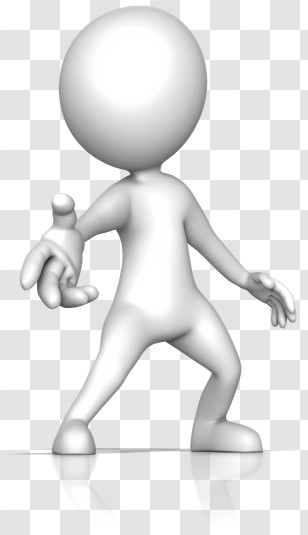 Stick Figure - 3D Humanoid Character In A Dynamic Pose Transparent PNG