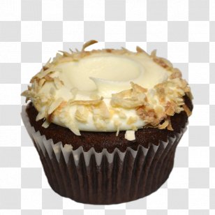 Cupcake German Chocolate Cake Peanut Butter Cup Muffin Praline - Cream - Coconut Transparent PNG