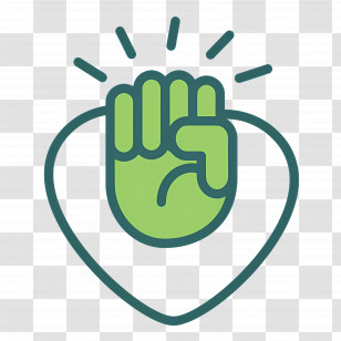 Courage - Fist In Heart Symbol For Support And Solidarity Transparent PNG