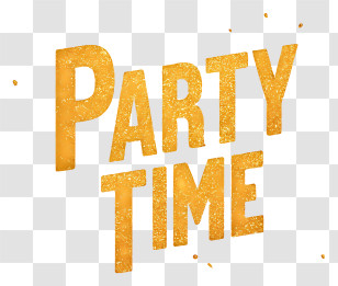Party Time - Gold Party Time Text Transparent PNG