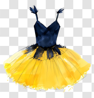 Tutu Ballet Dress - Elegant Yellow And Blue Dress Transparent PNG