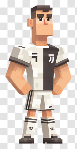 Minecraft Cristiano Ronaldo - Pixelated Soccer Player Transparent PNG