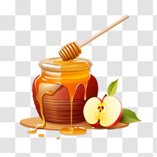 Honey Jar - Honey Jar With Apple Transparent PNG