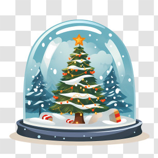 Christmas Snow Ball - Decorative Christmas Tree In Snow Globe Transparent PNG
