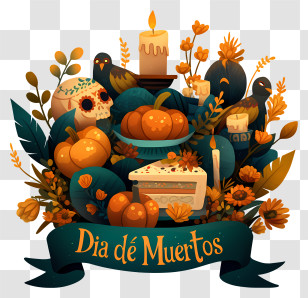 Dia De Muertos Altar - Dia De Muertos Festive Arrangement Transparent PNG