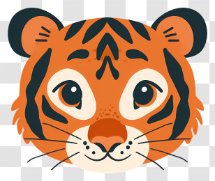 Cartoon Tiger Face - Cartoon Tiger Face Illustration Transparent PNG