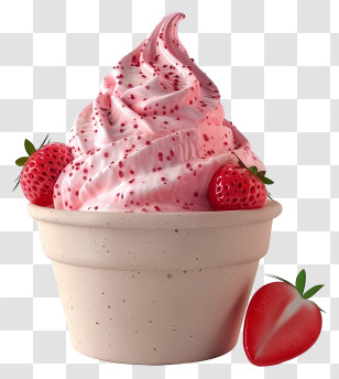Strawberry Ice Cream - Delicious Strawberry Ice Cream Transparent PNG