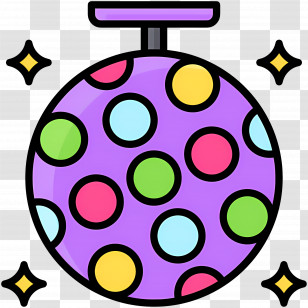 Mirror Ball - Colorful Polka Dot Ball Transparent PNG