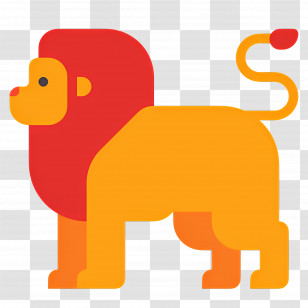 African Lion - Colorful Lion Illustration Transparent PNG