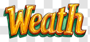 Weath - Wealth Text In Bold Typography Transparent PNG