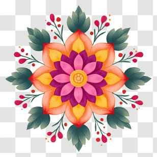 Colorful Floral Mandala - Colorful Mandala Design Illustration Transparent PNG
