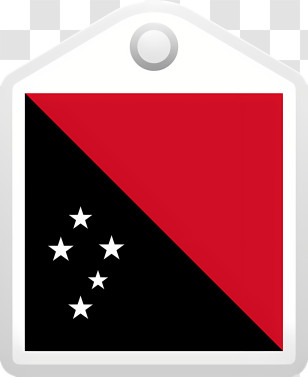 Papua New Guinea Flag - Red And Black Flag With Stars Transparent PNG