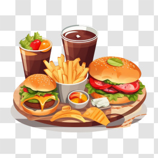 Hamburger - Delicious Fast Food Meal Transparent PNG