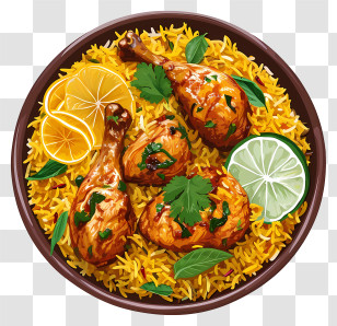 Hand Drawn Chicken Biryani - Delicious Chicken And Rice Dish Transparent PNG