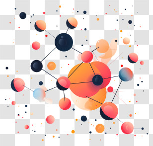 Model Of Molecule - Colorful Molecules And Atoms Illustration Transparent PNG