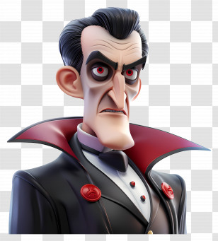 Dracula - 3D Gothic Vampire Character Illustration Transparent PNG