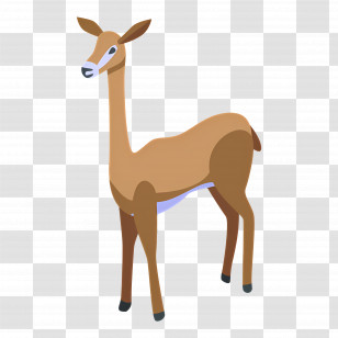 Gazelle - Brown Standing Deer Illustration Transparent PNG