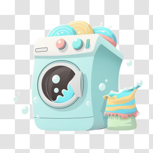 Cute Washing Machine
 - Cute Washing Machine With Laundry Transparent PNG