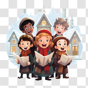 Go Caroling Day - Children Singing Christmas Carols Transparent PNG